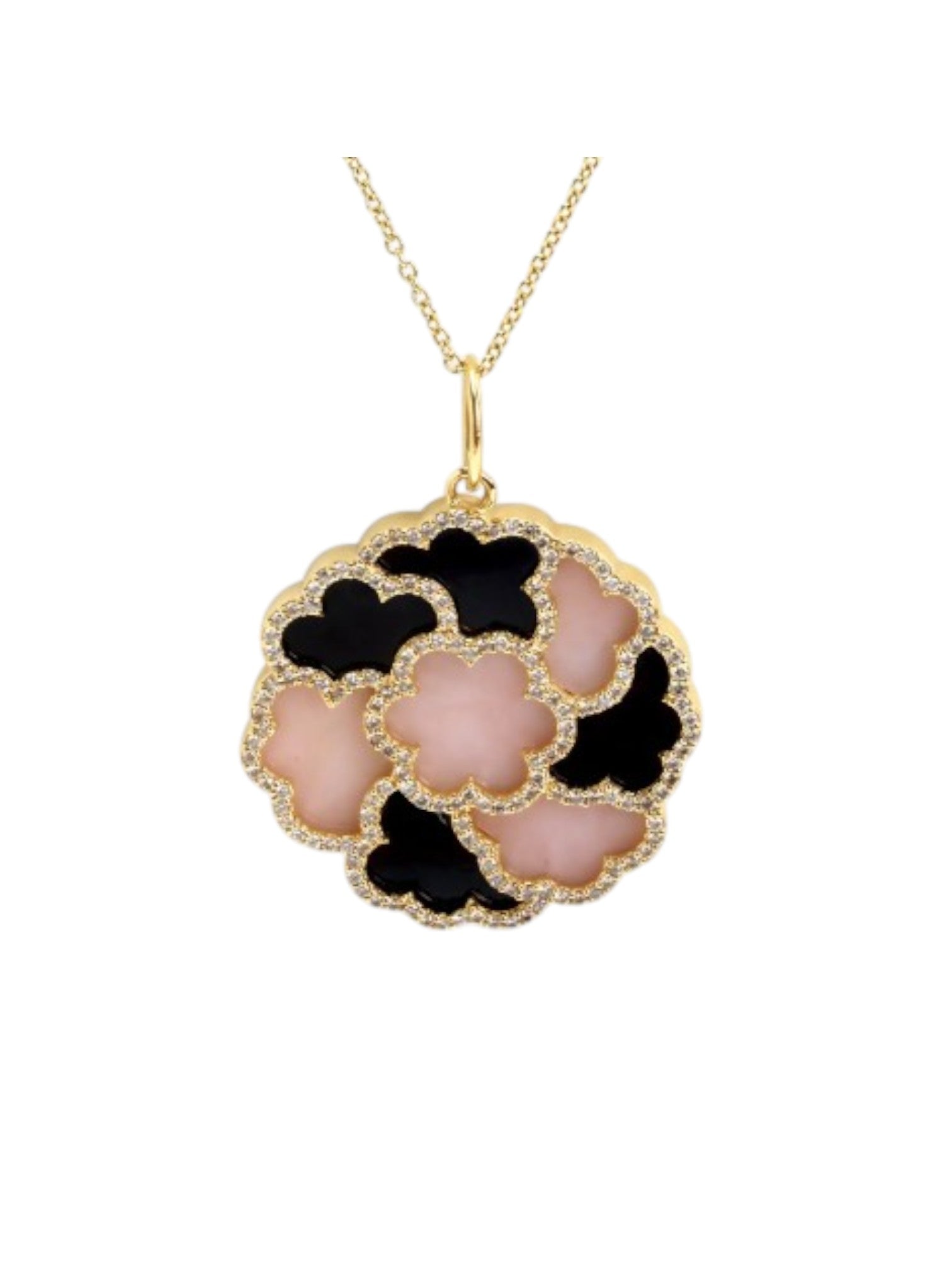 Trendy Enamel Design 925 Sterling Silver CZ Stones Rose Gold Plated Pendant With Chain For Women By Kesardeep
